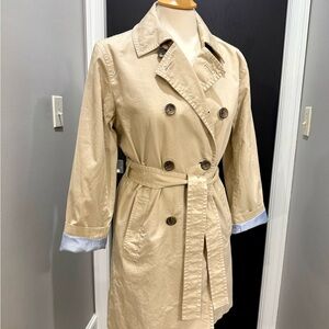 J. Crew Women’s tan double-breasted trench coat size 6